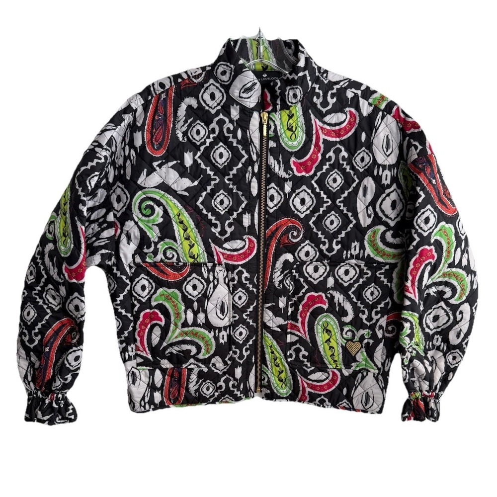 Emily Lovelock Alexa Bomber Jacket Size XS Quilted